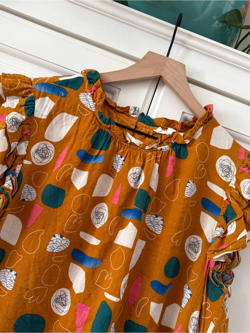 THML Large Colorful Abstract Ruffle Dress - Picture 2 of 5